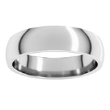 Platinum 5 mm Lightweight Comfort-Fit Half Round Band Size 8