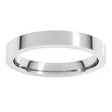 14K White Gold 3 mm Comfort-Fit Flat Band Size 4.5
