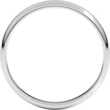 10K White Gold 3 mm Lightweight Half Round Band Size 9