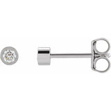 14K White Gold 1/10 CTW Lab-Grown Diamond Micro Bezel-Set Earrings