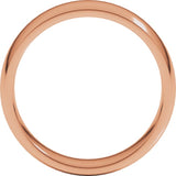 14K Rose Gold 6 mm Half Round Comfort Fit Light Band Size 9