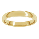 18K Yellow Gold 3 mm Lightweight Comfort-Fit Half Round Band Size 4.5