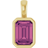 14K Yellow Gold Natural Pink Tourmaline Pendant
