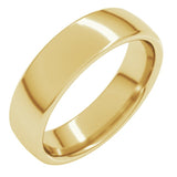 14K Yellow Gold 5.5 mm Comfort-Fit European-Style Band Size 6