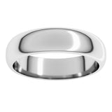 14K White Gold 5 mm Half Round Band Size 10