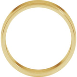 14K Yellow Gold 6 mm Stepped-Edge Flat Band Size 9