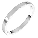 14K White Gold 2 mm Flat Band Size 4