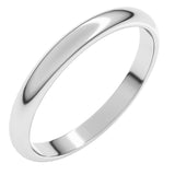 18K White Gold 2.5 mm Half Round Band Size 7
