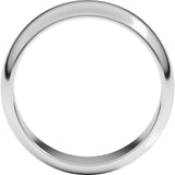 14K White Gold 7 mm Half Round Band Size 8