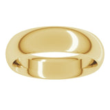 10K Yellow Gold 5.5 mm Comfort-Fit Half Round Band Size 10