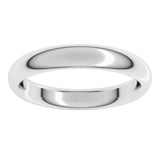14K White Gold 3.5 mm Comfort-Fit Half Round Band Size 9
