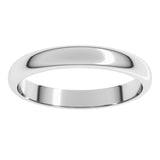 14K White Gold 3 mm Half Round Band Size 13