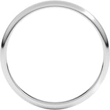 Platinum 2 mm Lightweight Half Round Band Size 6.5