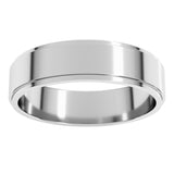 14K White Gold 5 mm Stepped-Edge Flat Band Size 9.5