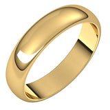10K Yellow Gold 4.5 mm Half Round Band Size 8.5