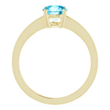 14K Yellow Gold Natural Aquamarine Solitaire Ring