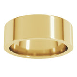 14K Yellow Gold 7 mm Comfort-Fit Flat Band Size 9.5