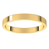 14K Yellow Gold 2.5 mm Flat Band Size 6