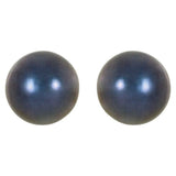14K White Gold  6 mm Cultured Black Akoya Pearl Earrings