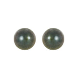 14K White Gold 4 mm Cultured Black Akoya Pearl Earrings