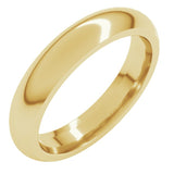 10K Yellow Gold 4 mm Comfort-Fit Half Round Band Size 10