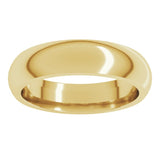 10K Yellow Gold 5 mm Comfort-Fit Half Round Band Size 7