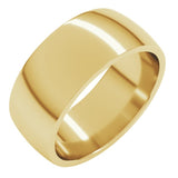 14K Yellow Gold 8 mm Lightweight Comfort-Fit Half Round Band Size 8