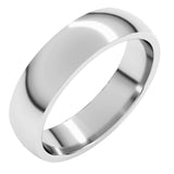 10K White Gold 5 mm Lightweight Comfort-Fit Half Round Band Size 9
