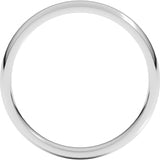 10K White Gold 3 mm Lightweight Comfort-Fit Half Round Band Size 7