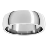 14K White Gold 6 mm Lightweight Comfort-Fit Half Round Band Size 10.5