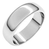 Platinum 6 mm Half Round Band Size 11.5