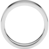 14K White Gold 6 mm Comfort-Fit Flat Band Size 5