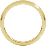 14K Yellow Gold 2.5 mm Comfort-Fit Half Round Band Size 10