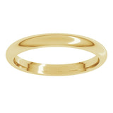 14K Yellow Gold 2.5 mm Comfort-Fit Half Round Band Size 10