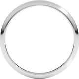 18K White Gold 2 mm Half Round Band Size 6
