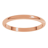 14K Rose Gold 2 mm Half Round Band Size 4