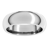 Sterling Silver 6 mm Comfort-Fit Half Round Band Size 9