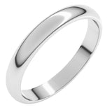 Sterling Silver 3 mm Half Round Band Size 6.5