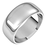 Sterling Silver 8 mm Half Round Band Size 6.5