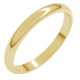 14K Yellow Gold 2.5 mm Half Round Band Size 3