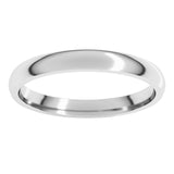 Platinum 2.5 mm Lightweight Comfort-Fit Half Round Band Size 7