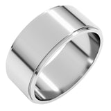 Sterling Silver 8 mm Stepped-Edge Flat Band Size 11