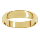 14K Yellow Gold 4 mm Lightweight Half Round Band Size 11.5