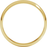 14K Yellow Gold 4 mm Lightweight Half Round Band Size 7.5