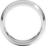 14K White Gold 8 mm Comfort-Fit Half Round Band Size 7.5