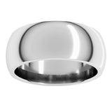 14K White Gold 8 mm Comfort-Fit Half Round Band Size 7.5