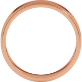 14K Rose Gold 5 mm Stepped-Edge Flat Band Size 6.5