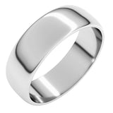 10K White Gold 6 mm Lightweight Half Round Band Size 11.5