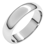 10K White Gold 5 mm Half Round Band Size 11