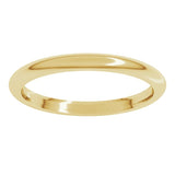 18K Yellow Gold 2 mm Comfort-Fit Half Round Band Size 5.5